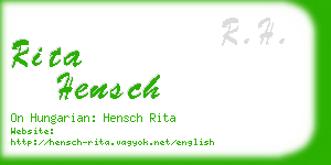 rita hensch business card